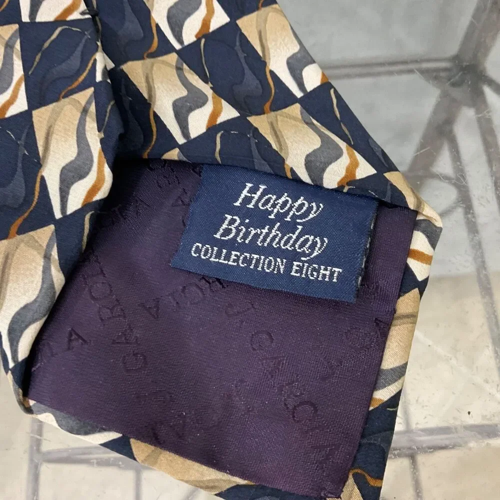 VTG.  J. Garcia Silk Tie Happy Birthday Collection 8 abstract by Stonehenge